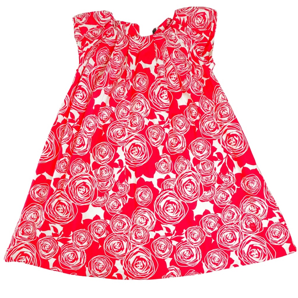 Dior Girl's Dress | Red & White Flower Pattern | Size 10Y